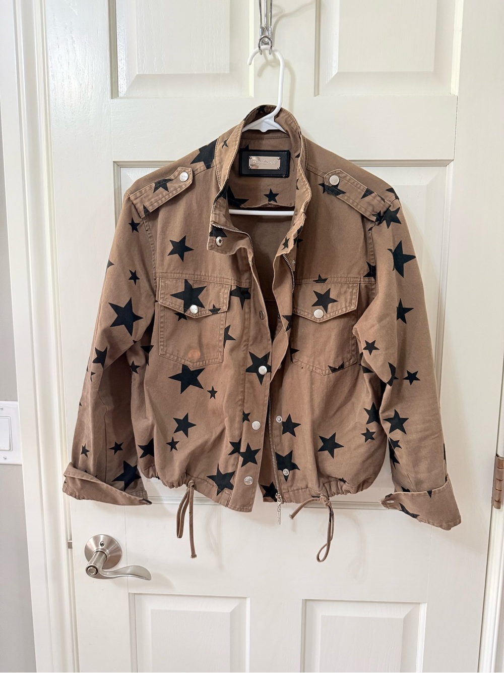 Indigo Sancto Star Print Jacket - Tan & Black